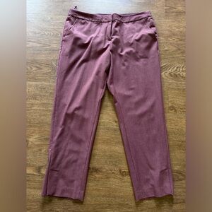 Wine color ankle pants.